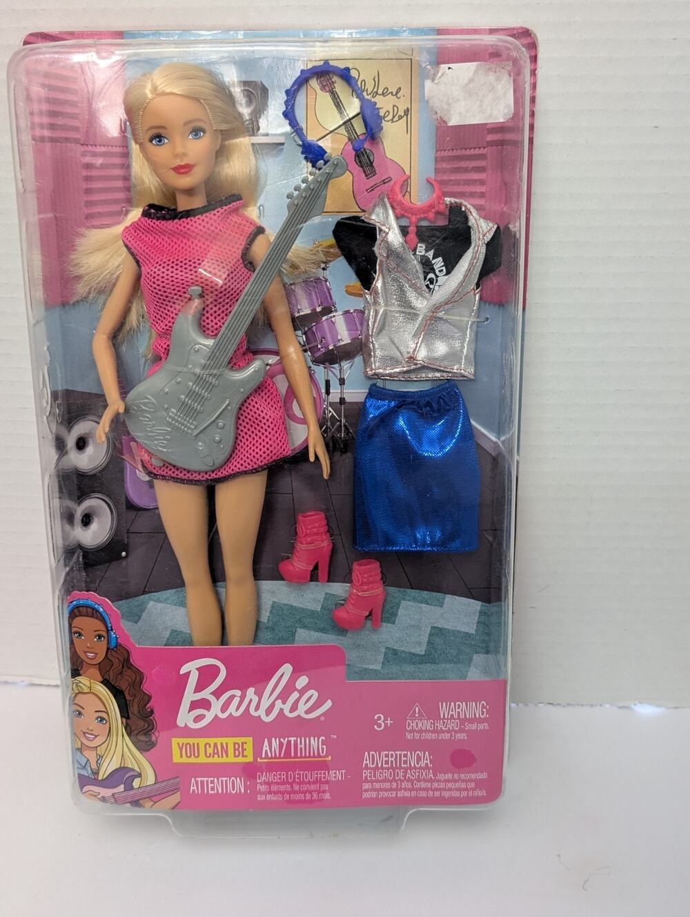 2018 Barbie Musician Rockstar Guitar Doll Blonde You Can Be Anything Career New